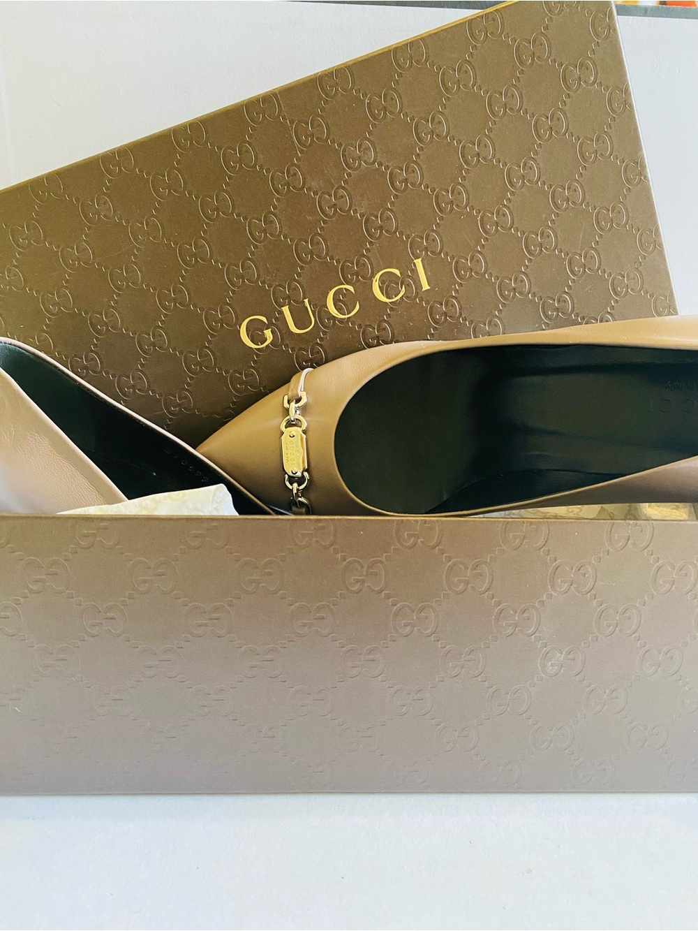 🛍️ Gucci Authentic Molaita Court Pump in Mauve Nappa Leather W/Box & Dust Cover